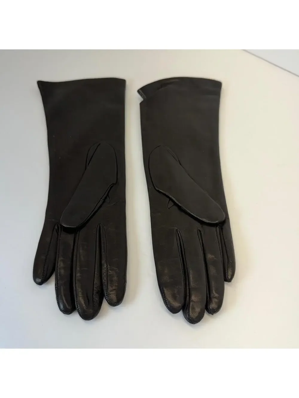 Harrods Black Leather‎ Gloves 6 1/2 Cashmere Lining Made in Italy